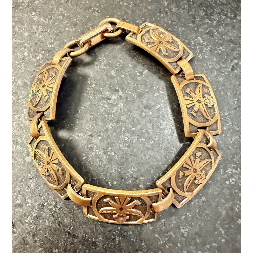 Vintage Solid Copper Thunderbird Panel Bracelet ~ Sweet !!